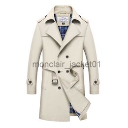 Men's Trench Coats Mens Long Trench Trenchcoat Jacket Male Business Casual Trench British Trench coat Men Slim Double Breasted punk Jacket men J230920