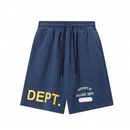 Galleries DEPT Harajuku 23SS Summer Vintage Letter Printed PROPERTY OF de la Logo Streetwear Hip Hop Drawstring Unisex Beachwear Men Casual gym Shorts MRL