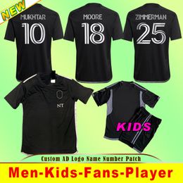 23 24 Nashville SC away soccer jerseys black special home MUKHTAR 10 GODOY 20 MOORE 18 ZIMMERMAN 25 FAN PLAYER VERSION kids jersey football shirts