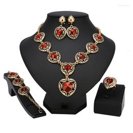 Necklace Earrings Set Fashion Dubai 18k Gold Plated Custom Jewelry Woman African Bead Wedding Bridal Designer Jewellery Sets