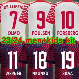 2023 2024 soccer jerseys 22 23 Footabll Shirts OLMO POULSEN FORSBERG Men Uniforms WERNER SZOBOSZLAI Nkunku SILVA Player Version men kids kits 888