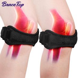 Elbow Knee Pads BraceTop 1 Pair Outdoor Sports Knee Patellar Tendon Support Straps Band Adjustable Knee Support Brace Pads for Running Cycling 230919
