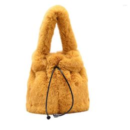 Evening Bags 207 Women's Autumn And Winter Handheld Bucket Handbag Draw Belt Simple One Shoulder Bag