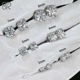 Wholesale Vvs Diamond Earring Factory Price 10k 14k 18k Solid Gold Round Cut Screw Back Moissanite Hoop Stud Earrings Men Women