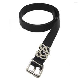 Belts Thin Side Y2K Style Trouser Decoration Metal Buckle Korean Waistbands Women Waist Heart Men