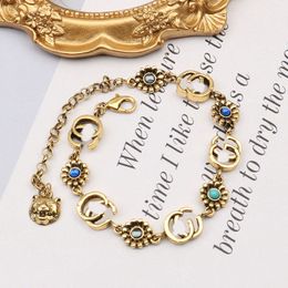 Luxury Design Bangles Brand Letter Bracelet Chain Famous Women 18K Gold Plated Crysatl Rhinestone Pearl Wristband Link Chain Couple Gifts Jewerlry Acc u1z7#