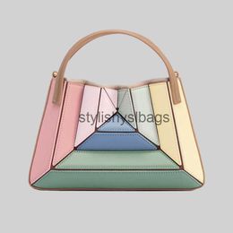 Shoulder Bags 2023 Spring Summer Crossbody Shoulder Designer Women's Tote Square Bag Spliced Handbag For Girl Free22stylishyslbags