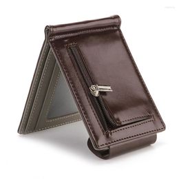 Wallets Men PU Leather Short Wallet ID Holder Male Fashion Coin Purse Small Hasp Money Bag With Zipper Pocket Carteira Couro