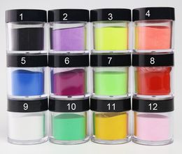 Acrylic Powders Liquids 12 BoxesSet Mix Color Pigment Powder Sculpting Powder 3D ACRYLIC Nail DIPPING POWDER in 10 ML Jar Nail Art Kit ACRYLIC Powder 230919