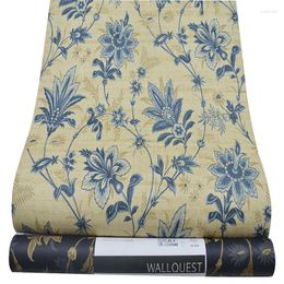 Wallpapers Retro American Country Wallpaper Non Woven Bedroom Wall Covering Pastoral Vintage Floral Murals Living Room