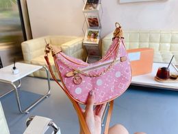 3A Quality Fashion pink Shoulder bag NEW canvas Bags Handbags Metal Chain Crossbody Bag wallet Handbag Bag Wallets Women Flip Cover Messenger Baga