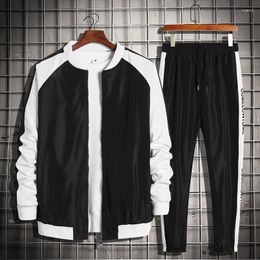 Men's Jackets Brand Men's Sets Casual Men Tracksuit 2 Piece Set 2023 Spring Autumn Jacket Pants Fashion Sports Suit Streetwear Hip Hop