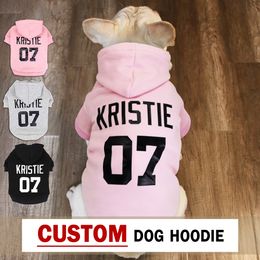 Dog Apparel Custom Dog Hoodies Large Dog Clothes Personalized Pet Name Clothing French Bulldog Clothes for Small Medium Large Dogs XS-6XL 230919