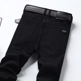 Mens Jeans Brand Mens Black Jeans Autumn Straight Slim Stretch Denim Trousers Trendy Casual Handsome Streetwear Men Pants 230920