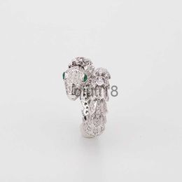 Band Rings Band Rings Gold Snake Adjustable Opening Winding Silver Color Zirconia Fashion For Women Banquet Wedding Party Jewelry Gift 230227 x0920