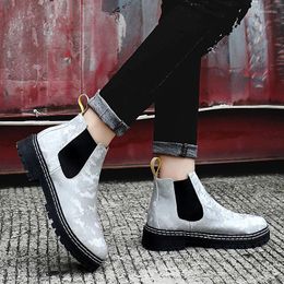 Boots 2023 Winter Men's Ankle High-top Men Trend Fashion Cotton Shoes Warm Waterproof Solid Colour