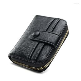 Card Holders Lychee Pattern Organ Bag 2023 Short Women's Korean Version Zero Wallet Large Capacity Multi-card Zipper