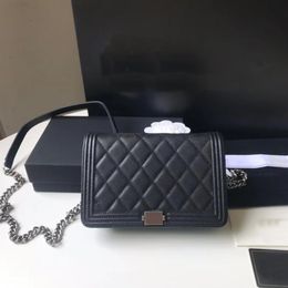 10A classic upgraded magnetic hasp mini crossbody with box plaid handbags wallets caviar lambskin leather female purse shoulder ba320C
