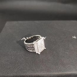 Klassiker Bandringe Dy Twisted Two Color Cross Pearl Designer Ring für Frauen Mode Sterling Silber Vintage-Schmuck Luxus Diamant Hochzeitsgeschenk Großhandel