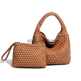 Shoulder Bags Woven Tote Bag for Women Leather Handbag with Purse Fashion Handmade Beach Tote Bag Top-handle Handbag30stylishyslbags