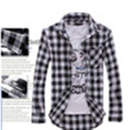 Whole-whole new fashion men shirts plaid causal shirt long sleeve flannel high quality male clothes camisas DL1649326F