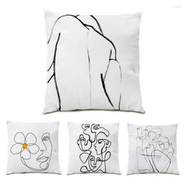 Pillow Pattern Sofa Decorative Cases Polyester Linen Pillowcase Ornamental Pillows For Living Room Abstract Artistic Home E0359