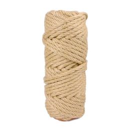 Cat Toys 4 6mm 50m Scratching Post Tree Toy Natural Jute Rope Twine ed Cord Macrame String DIY Craft Handmade Decor3417