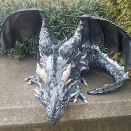 Garden Decorations Exquisite Handmade Resin Dragon Sculpture Lifelike Realistic Big Squatting Dragon Statue For Garden Patio Backyard Decoration 230920