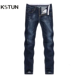 Mens Jeans KSTUN Summer Denim Pants Slim Straight Dark Blue Regular Fit Leisure Long Trousers Famous Brand Jean Men Hombre 230920