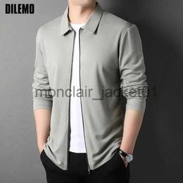 Men's Jackets DILEMO Jacket Men Top Grade New Brand Designer Lapel Casual Zipper Fashion Coats Korean Style Solid Colour Men Clothing J230920