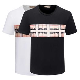 56% OFF Men's T-Shirts Black White Plaid Striped Alphabet Brand 100% C Cotton Comfortable Fashion Casual Colour Print Design Street Hip-hop 3XL 2XL