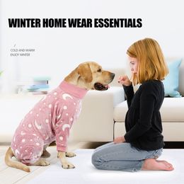 Dog Apparel Dog Winter Clothes Pet Flannel Pyjamas Cute House Clothes for Medium and Large Dogs High Elastic Four Legs Warm Coat 230919