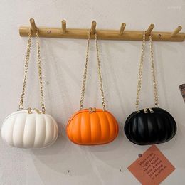 Evening Bags Creative Pumpkin Shape Chain Bag Women Fashion Small Shoulder Halloween PU Leather Crossbody