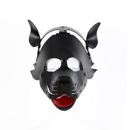 Costume Accessories Gay Puppy Hood Neoprene Masks Muzzle Adult Cosplay Games Pu Fashion Face Head Cover Play Boy Costume Sexy Bar Party