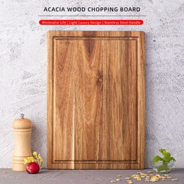 Chopping Blocks Acacia wood chopping board solid wood double-sided cheese board rectangular cut fruit chopping board 230920