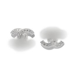 Luxury Designer 18K tiny diamond stud earrings Stud Earrings for Women - Multi-Colored C Letter Jewelry, Perfect Wedding Gift (260t)