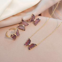 Chains TISUN Selling Fashion Jewellery Gold-plated Crystal Butterfly Necklace Celebrity Street Po For Women