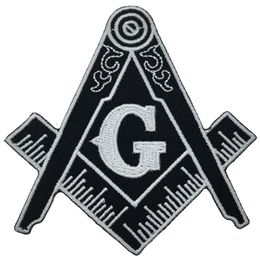 Masonic Compass Patch Embroidered Iron-On Clothing mason Lodge Emblem Mason G Badge Sew On Any Garment 267F