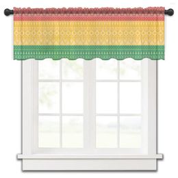 Curtain Black History Month Tulle Kitchen Small Window Valance Sheer Short Bedroom Living Room Home Decor Voile Drapes