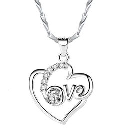 Highly Quality Sterling 999 Silver Collar Chain Heart Shaped Pendant Jewelry Simple Necklace Female Japanese Korean Version Qixi Valentine's Day Gift