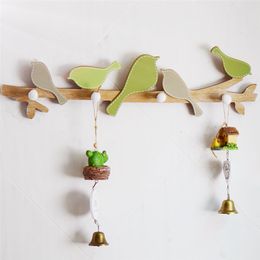 Wooden clothes hanger hooks Coat hangers wooden hangers birds wall hanger hooks wall decoration craft gifts 18 9 x 5 11 inch2088