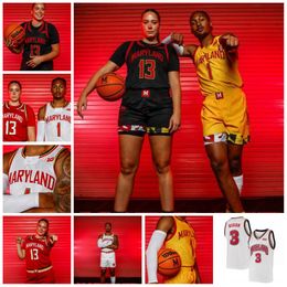 Patrick Emilien Jersey Custom 2023 Maryland Jersey Ike Cornish Ian Martinez Jahari Long 31 Arnaud Revaz Maryland Terrapins Basketball Jerseys