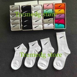 Mens Socks 23ss Mens designer 5 pairsbox socks casual short middle long tube fashion high fashion sports black white gray pink yellow orange blue purple womens gift bo