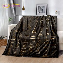 Blankets 3D Egyptian mythology Pharaoh Hieroglyphics Soft Plush Blanket Flannel Blanket Throw Blanket for Living Room Bedroom Sofa Picnic 230920