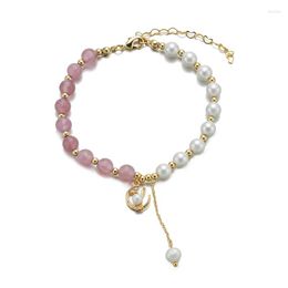 Strand Natural Strawberry Crystal Shell Pearl Bracelet Cute Niche Temperament Female Girlfriend Gift Girl Heart