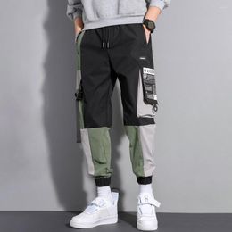 Men's Pants Men Cargo Multiple Pockets Ankle-banded Drawstring Elastic Waist Strap Decor Streetwear Hip Hop Summer Trousers