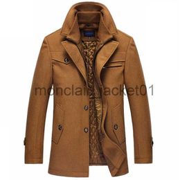 Men's Trench Coats Trench Coat Men Winter Thick Windbreaker Long Woolen Overcoat Casaco Masculino Palto Casaco Jaket Mens 5XL Trench Wool Jackets J230920