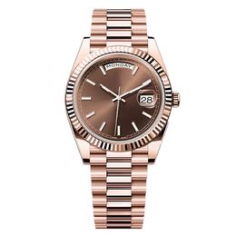 Watch mm Mens President Rose Gold Automatic Mechanical Movement Stainless Steel Multiple Colour High quality Designer Fashion Watches with es