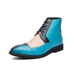 Sivri ayak parmağı beyefendi erkekler elbise botları deri erkekler günlük ayak bileği botları tasarımcı erkek iş botları artı 38-48 erkek parti ayakkabıları için 38-48
