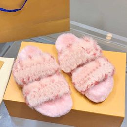 top quality Casual Shoes Designer Wool Sandals Fashion Women Slippers Warm Comfort Slides Winter fur Fluffy Furry Letters Sandal Comfortable Fuzzy Girl Flip Fl